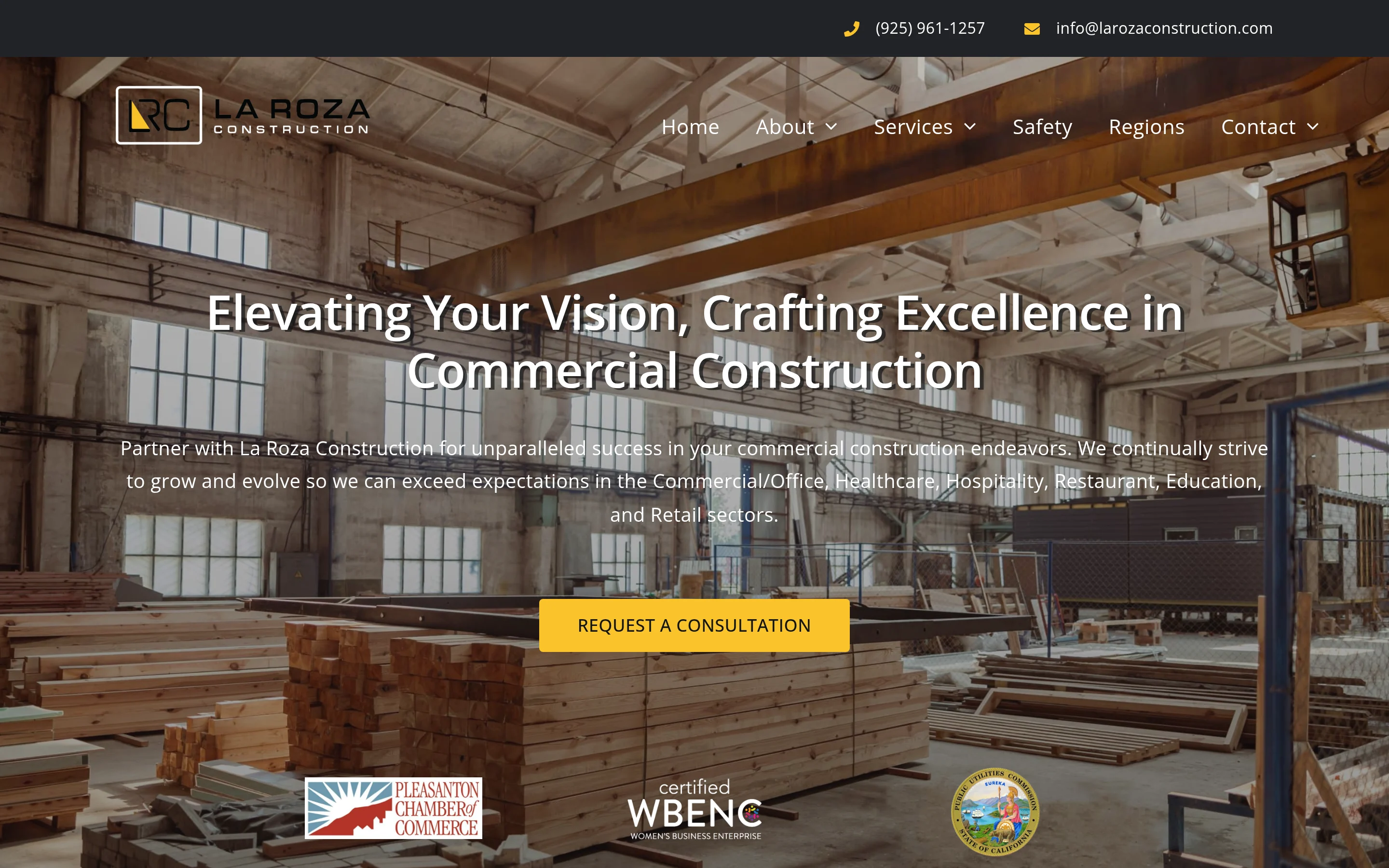 La Roza Construction website — built by Scottsdale Web Design Co