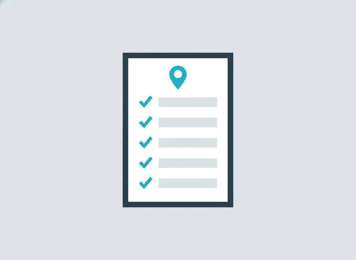Checklist of a fully completed Google Business Profile with azure checkmarks